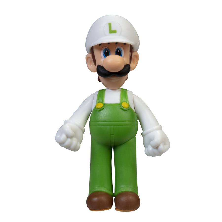 Super Mario™ Toy Figures | Fire Standing Luigi 2.5-Inch Articulated Figure