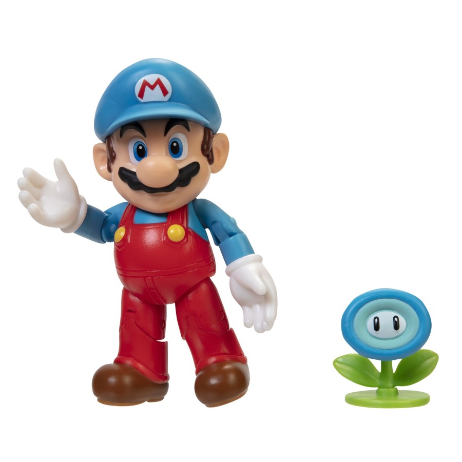 Super Mario™ Toy Figures | Ice Mario With Ice Flower 4-Inch Articulated Figure