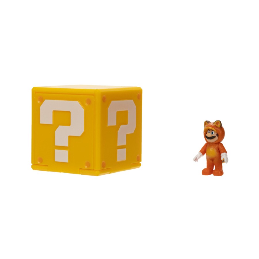 The Super Mario Bros. Movie Toy Figures | 1.25-Inch Tanooki Mario Mini Figure With Question Block