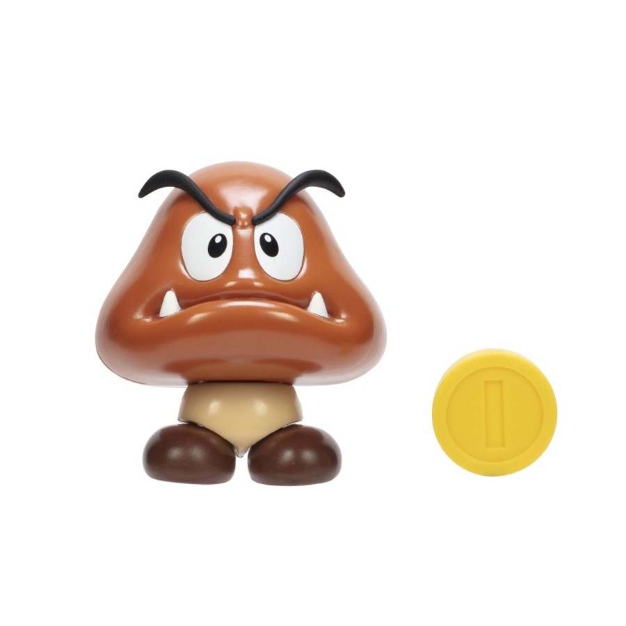 Super Mario™ Toy Figures | Goomba 4-Inch Articulated Figure With Coin