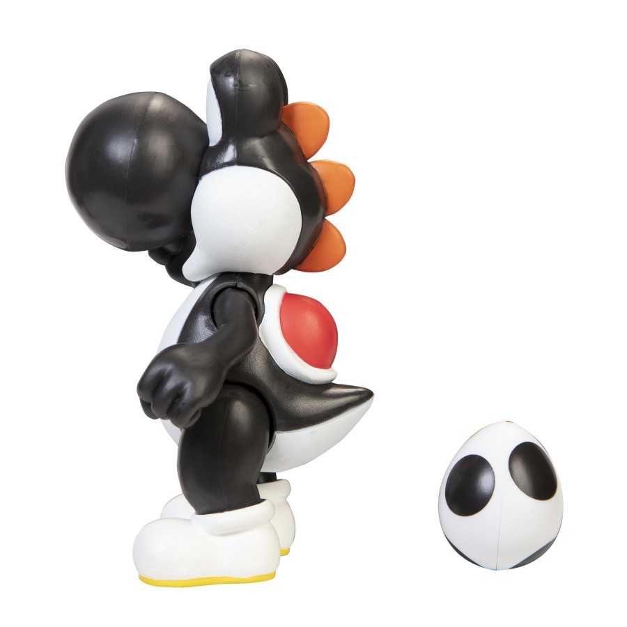 Super Mario™ Toy Figures | Black Yoshi With Egg 4-Inch Articulated Figure