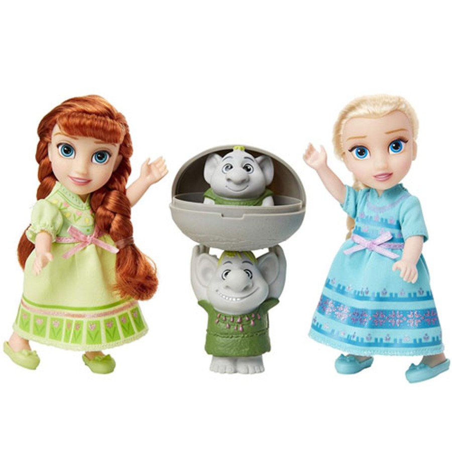 Disney Frozen Dolls & Accessories | Petite Anna & Elsa Dolls With Surprise Trolls Gift Set