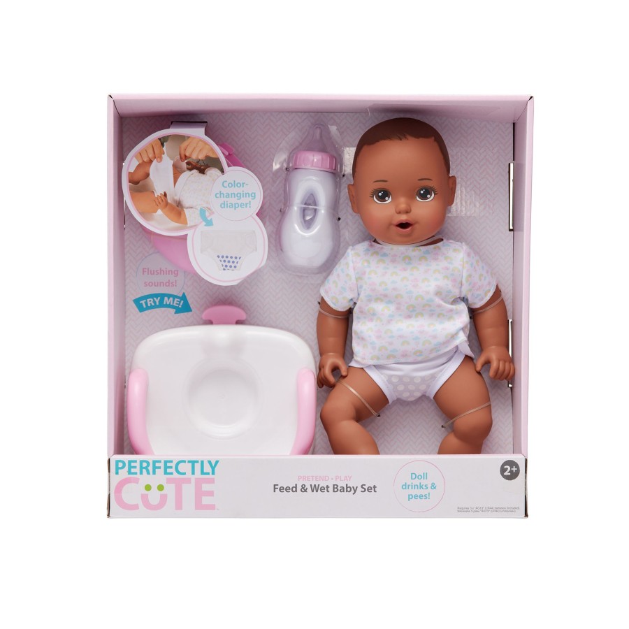 Perfectly Cute® Dolls & Accessories | 14-Inch Feed & Wet Dark Brunette Hair/Brown Eyes Baby Doll