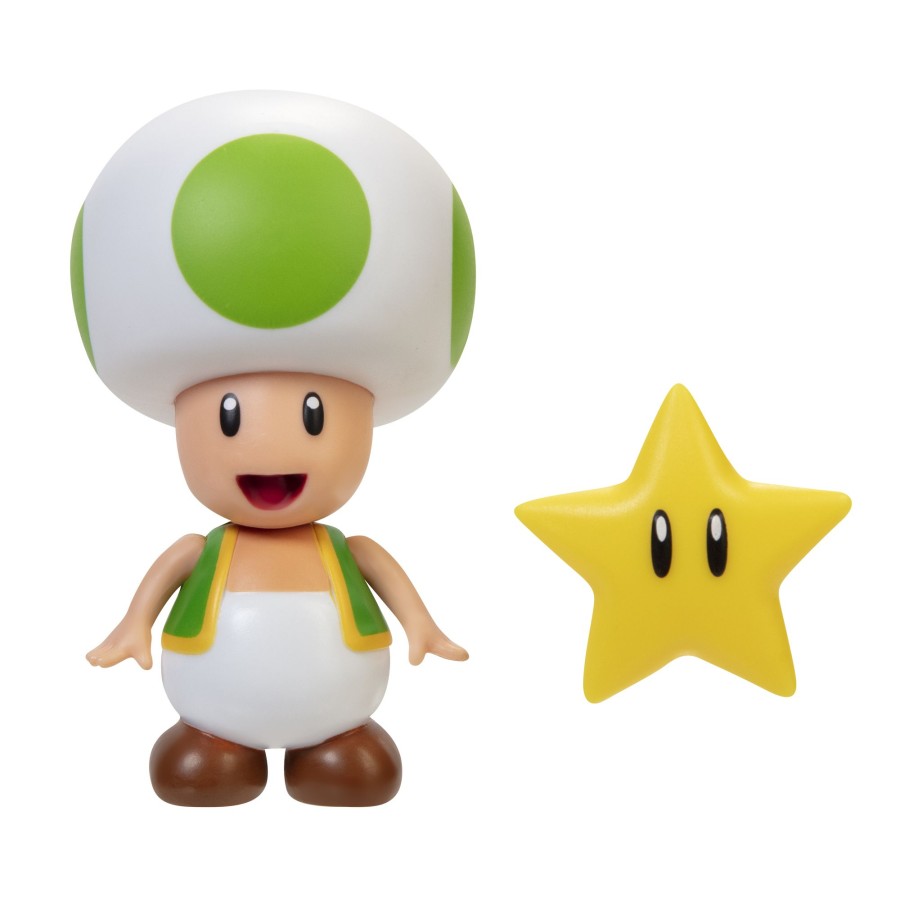 Super Mario™ Toy Figures | Green Toad With Star 4-Inch Articulated Figure