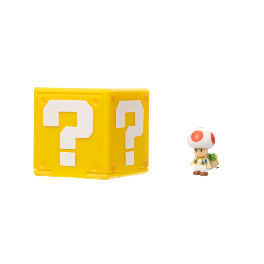 The Super Mario Bros. Movie Toy Figures | 1.25-Inch Toad Mini Figure With Question Block