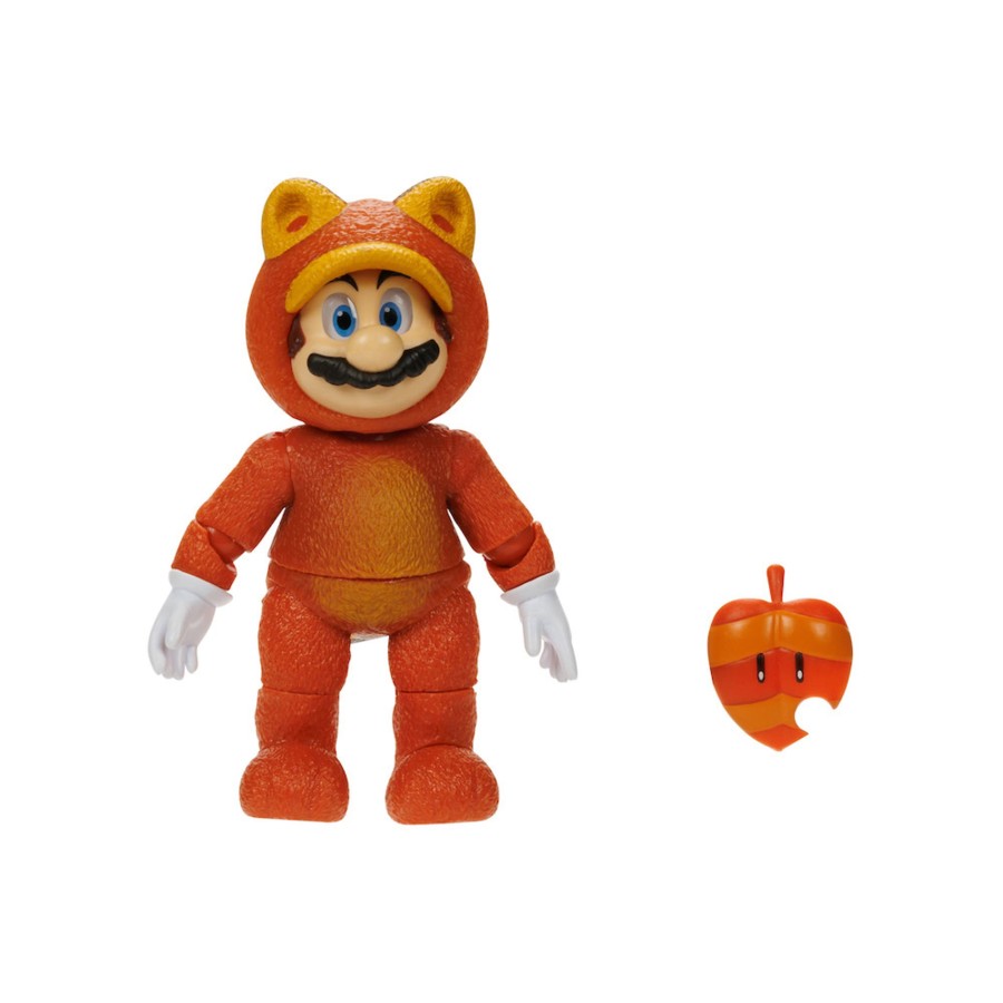 The Super Mario Bros. Movie Action Figures | 5-Inch Tanooki Mario Figure With Super Leaf Accessory