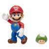 Super Mario™ Toy Figures | Mario With 1 Up Mushroom 4-Inch Articulated Figure