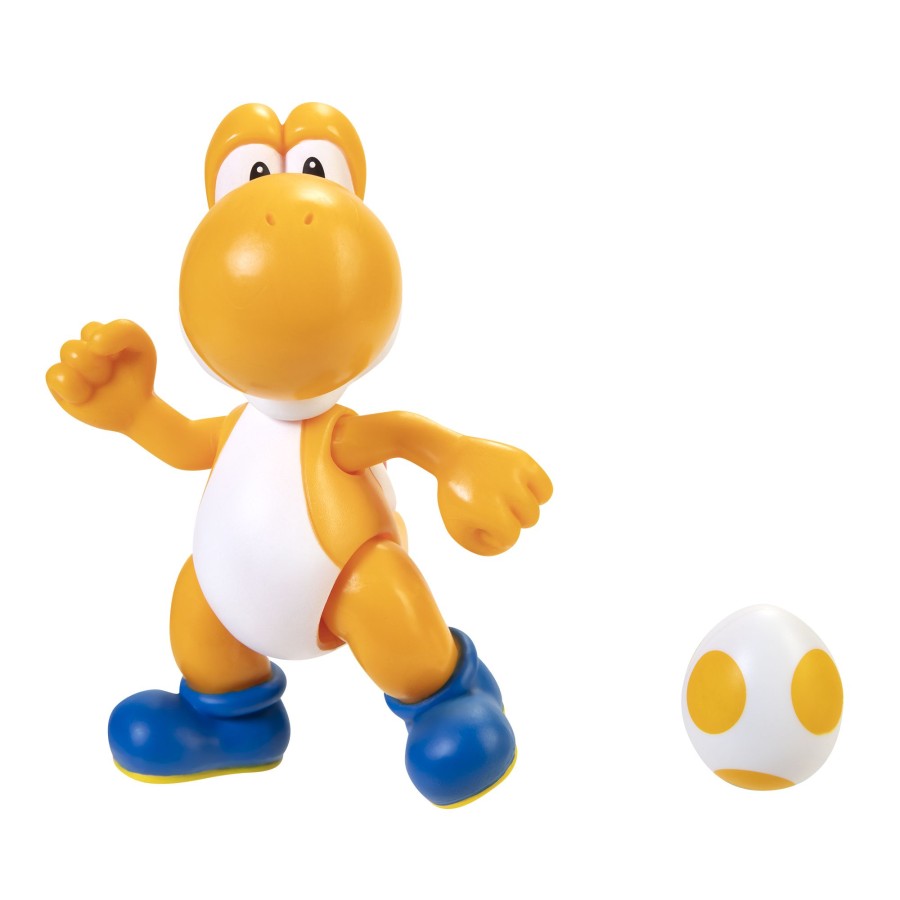 Super Mario™ Toy Figures | Orange Yoshi With Egg 4-Inch Articulated Figure