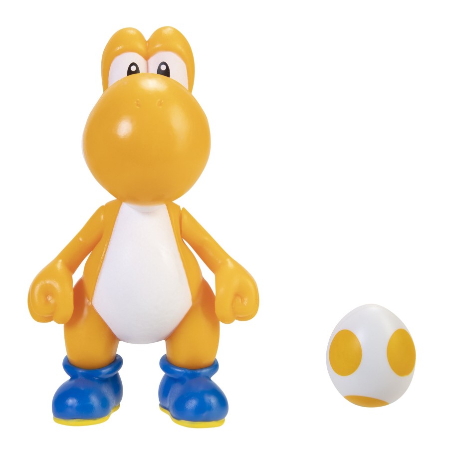 Super Mario™ Toy Figures | Orange Yoshi With Egg 4-Inch Articulated Figure